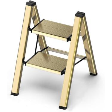 Imagem de Escada De Degraus Dobrável Largo Antiderrapante Pedal De Metal Para Escritório Doméstico Escada Portátil Sem Necessidade De Montagem