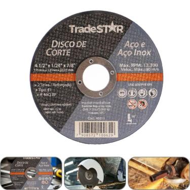 Imagem de Disco De Corte 115 X 1 Mm Furo 7/8 Aço E Inox Tradestar