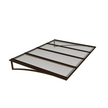 Imagem de Toldo Fixo Policarbonato Alveolar Cristal - 2,00m X 1,00m - Estrutura Bronze