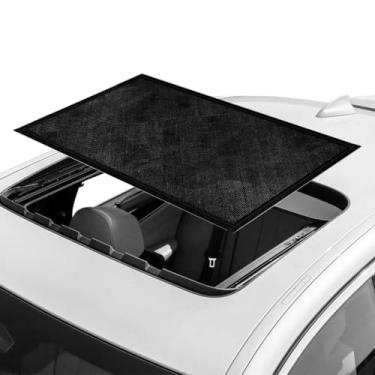 Imagem de NYTKL Protetor solar de teto solar de carro, proteção solar UV magnética rápida para acampamento noturno, malha respirável para teto lunar e janela lateral