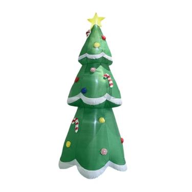 Imagem de predolo Árvore de Natal inflável de 2,10 m com estrela no topo, decoração original para exteriores, adereços para fotos, decoração de jardim para pátio
