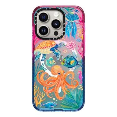 Imagem de CASETiFY Capa Impact para iPhone 15 Pro [4X testada contra quedas de grau militar/proteção contra quedas de 2,5 metros/compatível com Magsafe] - Under The Sea 2 - Algodão doce