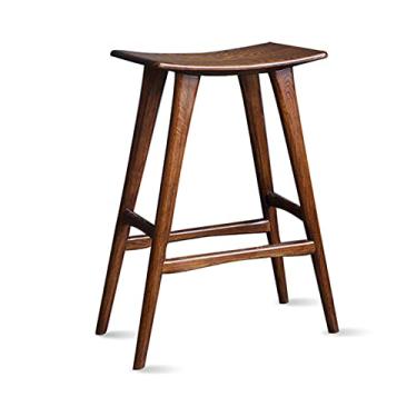 Imagem de LULUMAIC Banquetas de bar de luxo de madeira banquetas de balcão cadeiras de bar estilo minimalista nórdico cadeira de café da manhã criatividade balcão