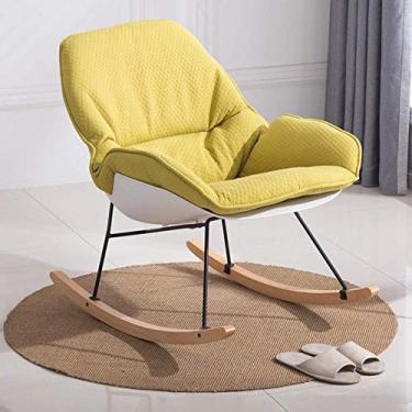 Imagem de Cadeira de balanço com apoios de braços e encosto almofada removível cadeira reclinável relaxante para sala de estar, pátio e terraço