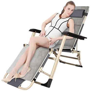 Imagem de Espreguiçadeira de jardim, cadeira dobrável, espreguiçadeira de pátio, cadeira reclinável dobrável para uso ao ar livre, com gravidade zero, acampamento, portátil, para pessoas pesadas,