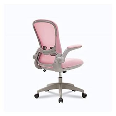 Imagem de Cadeira de escritório cadeira ergonômica mesa e cadeira de computador estudante aprendizagem cadeira giratória encosto cadeira de trabalho cadeira de escritório cadeira de jogo (cor: rosa, tamanho: