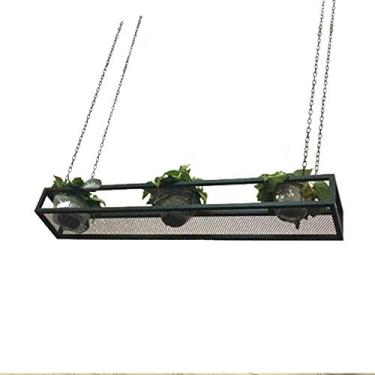 Imagem de Prateleiras flutuantes de cubo suspenso, suporte de flores, barra de personalidade, prateleiras de plantas, arte de ferro, prateleira de exibição de parede, prateleira de parede, pendurada em