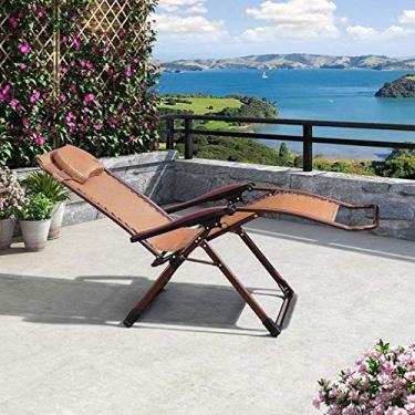 Imagem de Cadeiras de jardim espreguiçadeiras dobráveis cadeiras reclináveis de pátio, espreguiçadeira grande gravidade zero varanda cadeiras reclináveis traseiras dobráveis (cor C), C