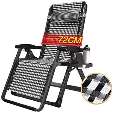 Imagem de Espreguiçadeiras de jardim, cadeiras de pátio reclináveis para pessoas pesadas, praia, acampamento, acampamento, portátil, dobrável, para casa, lounge, suporte de 200 kg (cor com almofadas), sem