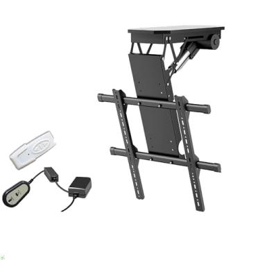 Imagem de Suporte de teto elétrico para TV - suporte de parede para TV, suporte dobrável de 0-85°, com controle remoto e controle de interruptor, serve para TVs de 50 a 75 polegadas, espaçamento de orifício de