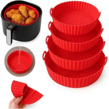Imagem de Kit 6 Formas de Silicone Para Airfryer Tamanhos Variados Reutilizável 