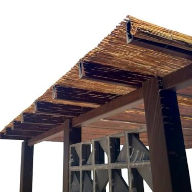 Imagem de Forro Tenda Esteira de Bambu Cortina Natural para Decoração de Ambientes Pergolados Quiosques ao Ar Livre e Areas Externas