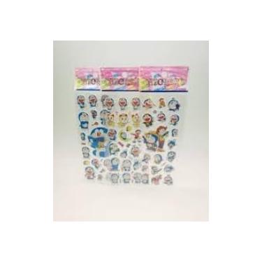 Imagem de Kit com 3 Cartelas de Adesivos 3D em Alto Relevo Coração Estrela Carinha Feliz (03 Cartelas Dor aemo n)