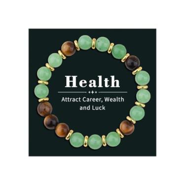 Imagem de Sisadodo Pulseira Atrair Dinheiro Saúde Sorte Pulseira Boa Sorte para Riqueza Carreira Amor Pulseiras Presentes de Aniversário Natal para Mulheres Homens, Small, Pedra, Sem Pedra Preciosa