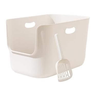 Imagem de Ｂｅｓｇａ Caixa de areia para gatos, acessórios para gaiolas semifechadas com laterais altas, bandeja sanitária grande e aberta para gatinhos, hamsters, Xl