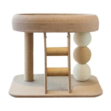 Imagem de Whtkoph Torre Pequena para Gatos com Poleiro, Cama, Estrutura de Escalada, Poste para Arranhar, Centro de Atividades para Gatos/gatinhos Domésticos, Poste Par