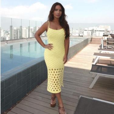 Imagem de Vestido Escama Tricot Feminino Longo Elegante Casual Verão - Michele M