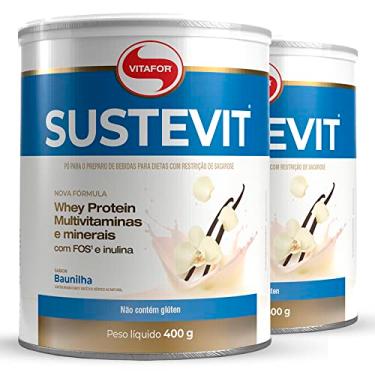 Imagem de Kit 2 Sustevit Whey Protein Vitafor sabor Baunilha 400g