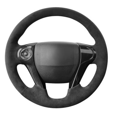 Imagem de MEWANT Capa de volante de carro costurada à mão para Honda Accord 9 2013-2017 / Pilot 2016-2018 / Crosstour 2013-2015 acessórios de volante para Honda Accord 9