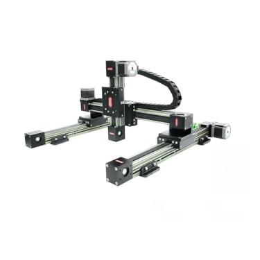 Imagem de S25HH0 RXP-L-45 3 eixos CNC Linear Stage Belt Drive XYZ Gantry Stepper Motor 500 mm Rail Robot Table (Gguide Nema 23 Drive, 100mm)