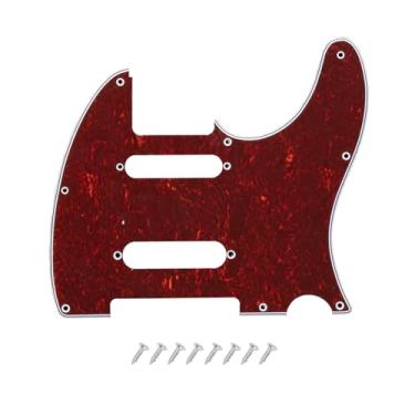 Imagem de DIAO79NI Pro 8 furos SS Guitar Tele Pickguard para guitarra elétrica EUA/México Fender Deluxe Nashville Telecaster, tartaruga vermelha, 4ply.