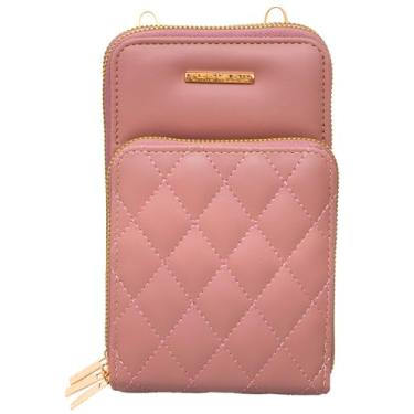 Imagem de Bolsa Carteira Feminina Com Alça Textura Matelassê Cor:Rosé