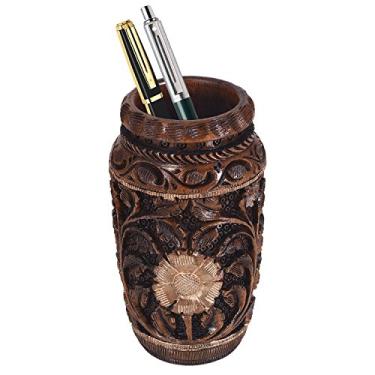 Imagem de Craft Trade Suporte para copo de caneta, bonito suporte de lápis de madeira natural, suporte de designer, organizador de espaço de trabalho para casa, escola - suporte de caneta de mesa de escritório