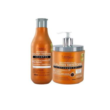 Imagem de Kit Shampoo e Máscara Capilar Cauterização Cauter Restore - Forever Li