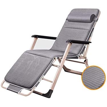 Imagem de LMJYU Cadeira de gravidade zero, cadeira de gravidade zero, espreguiçadeira, cadeira de pátio dobrável de metal, cadeira reclinável ao ar livre, cadeira de escritório, relaxante, com almofadas de