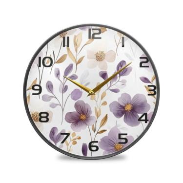 Imagem de YETTASBIN Relógio de parede de acrílico silvestre – Silencioso, sem tique-taque, operado por bateria, relógio redondo decorativo criativo para cozinha, sala de estar, banheiro, decoração de escritório