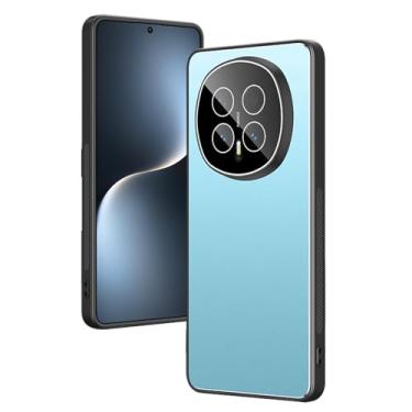 Imagem de LYJSMGZ Capa à prova de choque para Huawei Honor Magic 8 Pro/Magic 8, capa de abertura de lente de precisão, fina, respirável, fosca, antiderrapante, azul, Majic 8 Pro