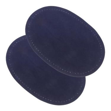 Imagem de LIFKOME 4 pares de remendos ovais de cotovelo para suéteres e calças, apliques azuis de reparo com forro de fiapos, acessórios de artesanato DIY para roupas, camisolas, camisas e roupas