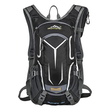 Imagem de Mochila de ombro para ciclismo bicicleta bike respirável à água ultraleve esportiva andar viagem alpinismo bolsa hidratação com capa chuva alças refletivas náilon