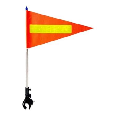 Imagem de Pegciuho Mastro de Bandeira Universal Telescópico com Suporte Refletor, Base Ajustável, Material em aço Inoxidável, Adequado para Carrinhos de Golfe Elétricos, Topo Azul 22x43cm