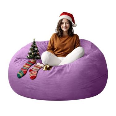 Imagem de Anuwaa Cadeiras Bean Bag para adultos, poltronas de 1,2 m com capa removível, pufe gigante com espuma de memória de alto rebote, saco de feijão grande para leitura, cadeira aconchegante para jogos