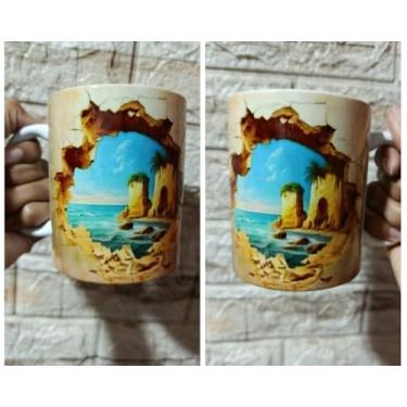 Imagem de Caneca Personalizada Paisagem 3D – Presente Criativo e Inspirador em Cerâmica Premium 325ml para Café ou Decoração
