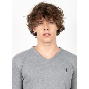 Imagem de Suéter Aleatory Gola V New Frame Mescla Cinza-Cinza-M-Masculino