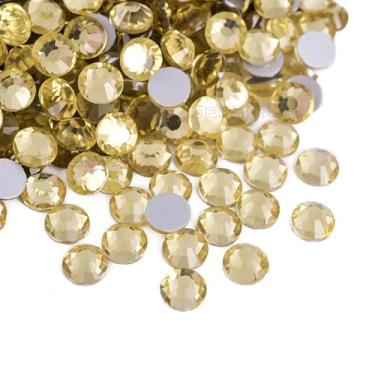 Imagem de 1500 peças de strass de 1,5 mm para arte de unhas, cola brilhante em pedras preciosas para capa de telefone DIY, fabricação de joias, artesanato - mistura de várias cores (amarelo claro)