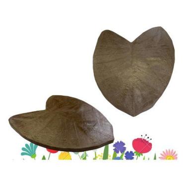 Imagem de Caminho Folha Kit 5 Pisante Horta Jardim Marrom De Plástico - Wlplast