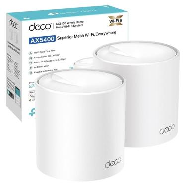 Imagem de Roteador Mesh TP-Link Deco X60 AX5400 Wi-Fi 6 Dual Band 2-Pack até 5,4Gbps Gigabit Cobertura 538m2 App Deco, Branco