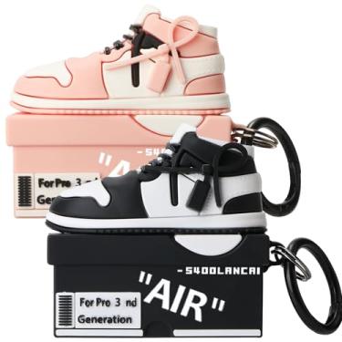 Imagem de [2Pac] Capa protetora de silicone macio compatível com Airpods Pro 3 (2025), capa protetora de silicone macio 3D para Apple AirPods Pro 3ª geração, capa para Airpod Pro 3 com chaveiro para mulheres e