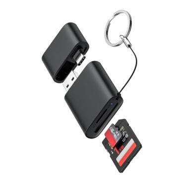 Imagem de Leitor de cartão USB 3.0 para adaptador de cartão micro SD, leitor de cartão de memória SD 5G, adaptador USB A - C, leitor de cartão de slot duplo para UHS-I SD/Micro SD/SDHC/SDXC/MMC, suporte OTG