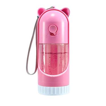 Imagem de Dispenser de água portátil e elástico para animais estimação garrafa cachorro tigela à prova vazamento carvão ativado copo bebida viagem suporte conveniente caminhada