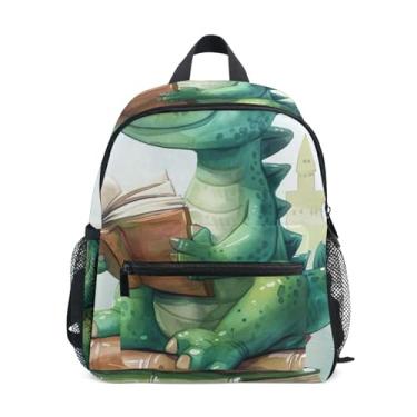 Imagem de GAIGEO Cute Dragon Cartoon Backpack for Baby 10x4x12 In, Baby Girl Backpack with Water Bottle Pockets, Whistle Buckle