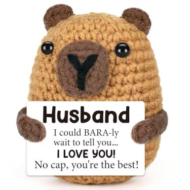 Imagem de Presentes de aniversário de capivara para marido, Dia dos Namorados, presentes para marido, Natal, Natal, meias para homens, ele da esposa, romântico, I Love You, feito à mão, crochê, capivara