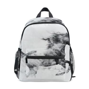 Imagem de GAIGEO Wild Horse Black White Backpacks for Toddlers, 10x4x12 In, Backpack for Toddler Girls Includes Water Bottle Pockets, Whistle Clip for Safety