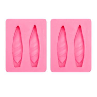 Imagem de Molde de orelha de coelho de silicone, moldes de fundição de resina rosa, ferramentas de fabricação de joias DIY, pacote com 2 (rosa (M303))