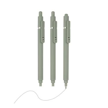 Imagem de PATIKIL Pacote com 3 canetas retráteis de 0,5 mm, verde escuro, canetas esferográficas retráteis, ponta fina, escrita suave para escritório, casa, caderno, diário, verde-escuro