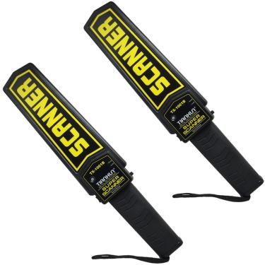 Imagem de 2 Detectores Metal Portátil para Segurança Scanner Bastão Revista Eventos Bateria 9V Importway