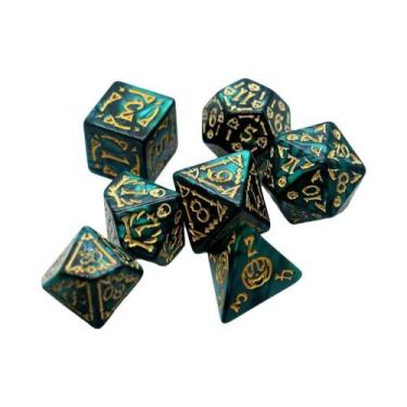 Imagem de Conjunto de dados de jogo de tabuleiro com padrão de Halloween de 7 pe